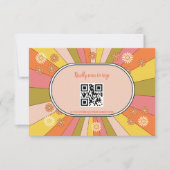 Retro Groovy 70's met een gedempte toon weddenscha RSVP Kaartje (Voorkant)