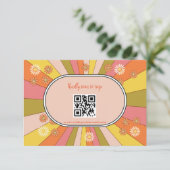 Retro Groovy 70's met een gedempte toon weddenscha RSVP Kaartje (Staand voorkant)