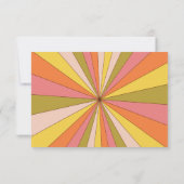 Retro Groovy 70's met een gedempte toon weddenscha RSVP Kaartje (Achterkant)