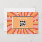 Retro Groovy 70's met een gedempte toon weddenscha RSVP Kaartje (Voorkant)