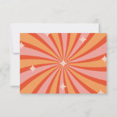 Retro Groovy 70's met een gedempte toon weddenscha RSVP Kaartje (Achterkant)