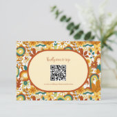 Retro Groovy 70's met een gedempte toon weddenscha RSVP Kaartje (Staand voorkant)