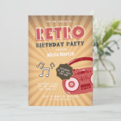 Retro Groovy 70s Muziek Any Age Verjaardagsfeest Kaart (Staand voorkant)
