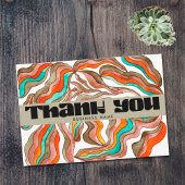 Retro Groovy 70s ondersteunt kleine bedrijven Bedankkaart