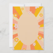 Retro Groovy 70's oranje geel huwelijk Kaart (Achterkant)