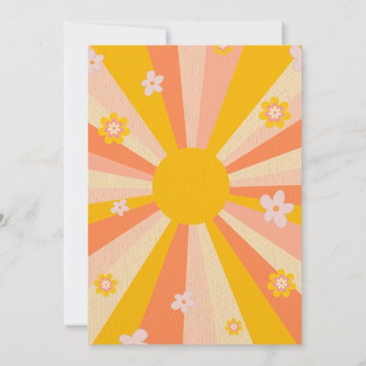 Retro Groovy 70's oranje geel Verloving Kaart (Achterkant)