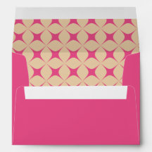 Retro Groovy 70s Patroon Roze Beige Bruiloft