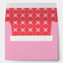 Retro Groovy 70s Patroon Roze Rood Bruiloft