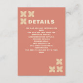 Retro Groovy 70s Patroon Terracotta Bruiloft Informatiekaartje (Voorkant)