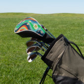 Retro Groovy 70's Regenboog Daisy Naam Golfheadcover (Insitu)