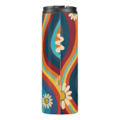 Retro Groovy 70's Regenboog Daisy Naam Thermosbeker (Achterkant)