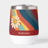Retro Groovy 70's Regenboog Madeliefje Aangepaste  (Voorkant)
