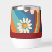 Retro Groovy 70's Regenboog Madeliefje Aangepaste  (Achterkant)