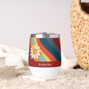 Retro Groovy 70's Regenboog Madeliefje Aangepaste