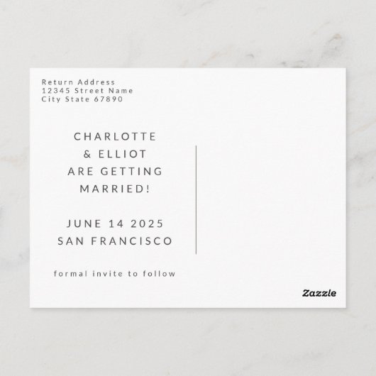 Retro Groovy 70s Roze en Groen sparen de Datum Briefkaart (Achterkant)