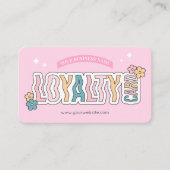 Retro Groovy 70s Roze Esthetische Nagels Salon Log Klantenkaartje (Voorkant)