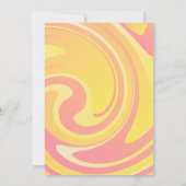 Retro Groovy 70s Roze + Gele Abstracte Zwemelen Kaart (Achterkant)