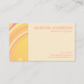 Retro Groovy 70s Roze + Gele Abstracte Zwemelen Visitekaartje (Achterkant)