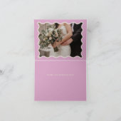 Retro Groovy 70s Roze Ivoor Sinaasappel Disco Foto Bedankkaart (Binnen)