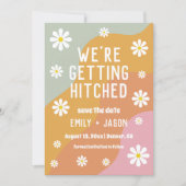 Retro Groovy 70's Save the Date Kaart (Voorkant)