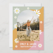 Retro Groovy 70's Save the Date Kaart (Achterkant)