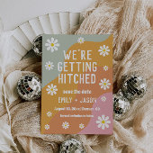 Retro Groovy 70's Save the Date Kaart