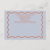 Retro Groovy 70s Schattige Blauw Sinaasappel Disco Informatiekaartje (Achterkant)