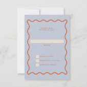 Retro Groovy 70s Schattige Blauw Sinaasappel Disco RSVP Kaartje (Achterkant)