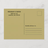 Retro Groovy 70s Schattige Groen Save The Date Aankondigingskaart (Achterkant)