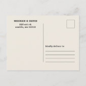 Retro Groovy 70s Schattige Ivoor Rood Roze Save Th Aankondigingskaart (Achterkant)