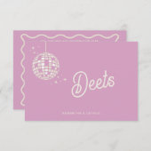 Retro Groovy 70s Schattige Ivoor Roze Disco Bruilo Informatiekaartje (Voorkant / Achterkant)