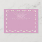 Retro Groovy 70s Schattige Ivoor Roze Disco Bruilo Informatiekaartje (Achterkant)