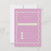 Retro Groovy 70s Schattige Ivoor Roze Disco Bruilo RSVP Kaartje (Achterkant)