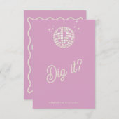 Retro Groovy 70s Schattige Ivoor Roze Disco Bruilo RSVP Kaartje (Voorkant / Achterkant)