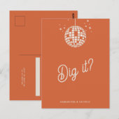 Retro Groovy 70s Schattige Ivoor Sinaasappel Disco Briefkaart (Voorkant / Achterkant)