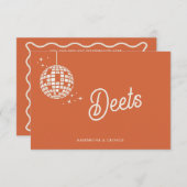 Retro Groovy 70s Schattige Ivoor Sinaasappel Disco Informatiekaartje (Voorkant / Achterkant)