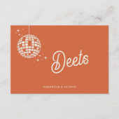 Retro Groovy 70s Schattige Ivoor Sinaasappel Disco Informatiekaartje (Voorkant)