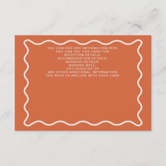 Retro Groovy 70s Schattige Ivoor Sinaasappel Disco Informatiekaartje (Achterkant)