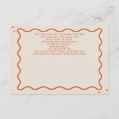 Retro Groovy 70s Schattige Ivoor Sinaasappel Disco Informatiekaartje (Achterkant)