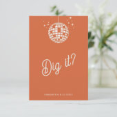 Retro Groovy 70s Schattige Ivoor Sinaasappel Disco RSVP Kaartje (Staand voorkant)