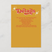 Retro Groovy 70s Schattige Ivoor Sinaasappel Rood  Informatiekaartje (Voorkant)