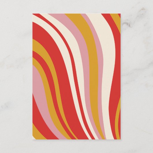 Retro Groovy 70s Schattige Ivoor Sinaasappel Rood  Informatiekaartje (Achterkant)