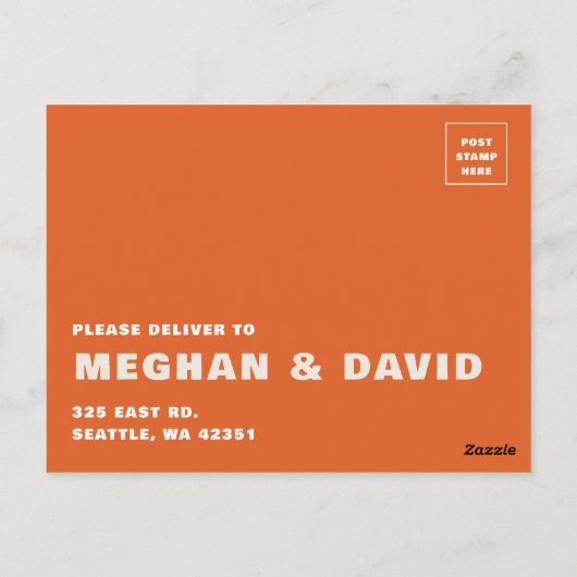 Retro Groovy 70s Schattige Ivoor Sinaasappel Roze Briefkaart (Achterkant)