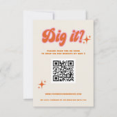 Retro Groovy 70s Schattige Ivoor Sinaasappel Roze  RSVP Kaartje (Voorkant)