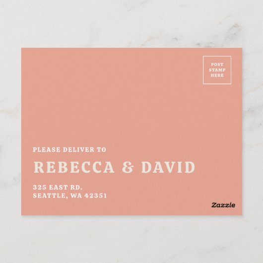 Retro Groovy 70s Schattige Roze Blush QR RSVP Briefkaart (Achterkant)