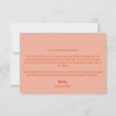 Retro Groovy 70s Sinaasappel Bold Wedding Bedankkaart (Voorkant)