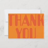 Retro Groovy 70s Sinaasappel Bold Wedding Bedankkaart (Achterkant)