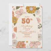 Retro Groovy 70's thema 50e verjaardag Kaart (Voorkant)