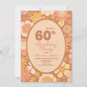 Retro Groovy 70's thema 60e verjaardag Kaart (Voorkant)