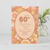 Retro Groovy 70's thema 60e verjaardag Kaart (Staand voorkant)